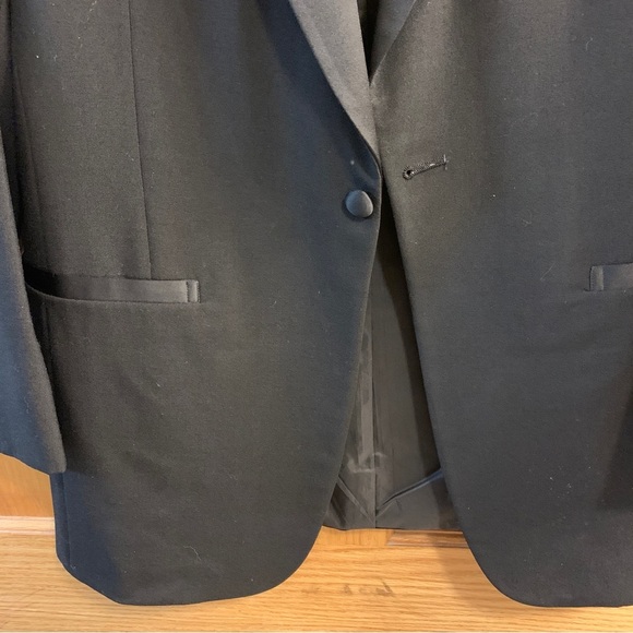 Vintage 80s-90s Mens Pierre Cardin Satin Lapel Tuxedo Formal Jacket 41L USA MADE - Picture 3 of 9